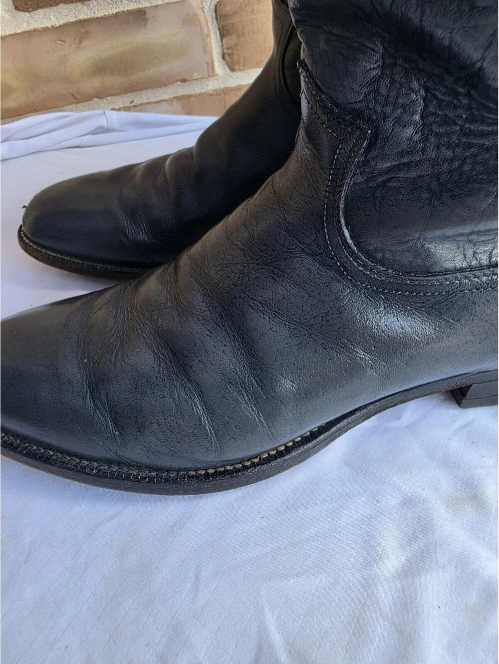 Vintage Justin Roper Boots Mens 10.5 D Gray Leather Cowboy Western USA 3025